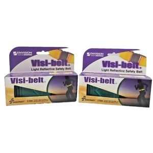 Visi-belt By Envision - Light Reflective Safety Belt - Fluorescent Green 2 Pack